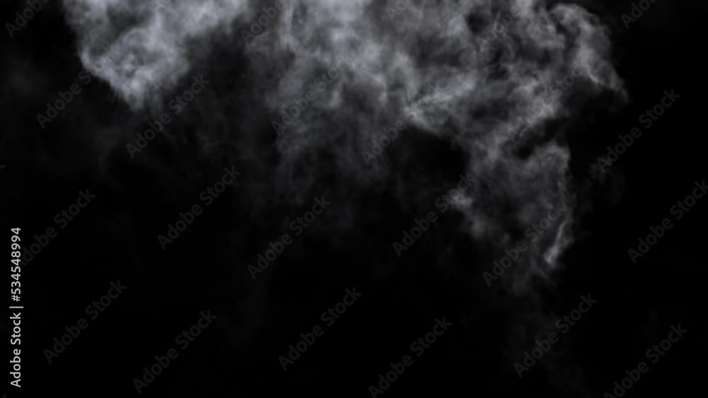 Cloud smoke transition on transparent alpha channel background.