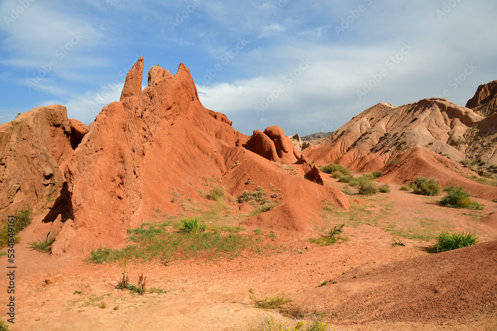 Beautiful mountain landscape in the canyon Fairy Tale, Kyrgyzstan