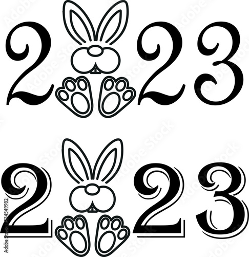 Concept for chinese new year 2023 year of the rabbit bunny new year background banner greeting card