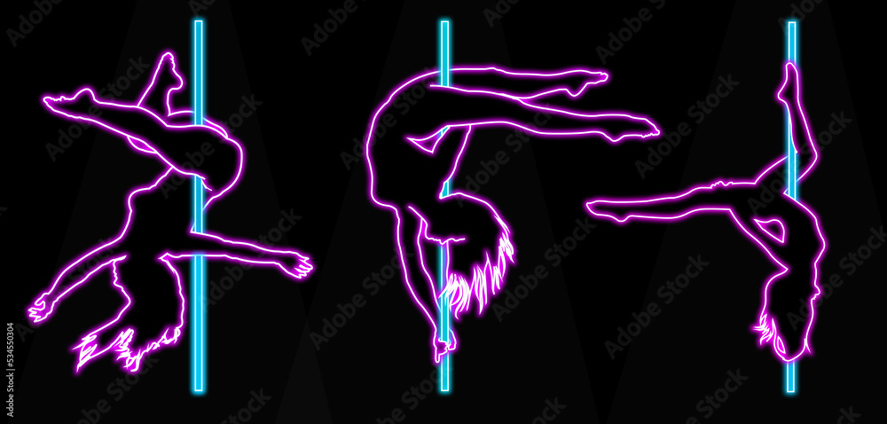 Pole dance dancer illustration suitable as logo for dance schools industry Pole dance dancer illustration suitable as logo for dance schools industry