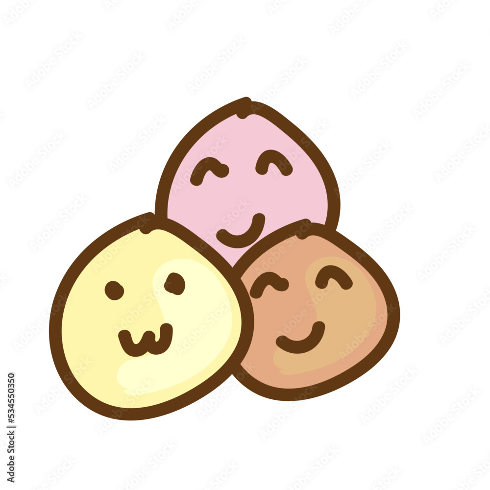 Fototapeta premium cute emoticon mochi cake