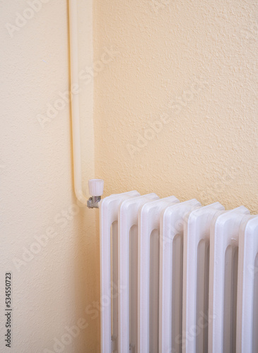 Wallpaper Mural Heating radiator with external installation and external pipe at home Torontodigital.ca