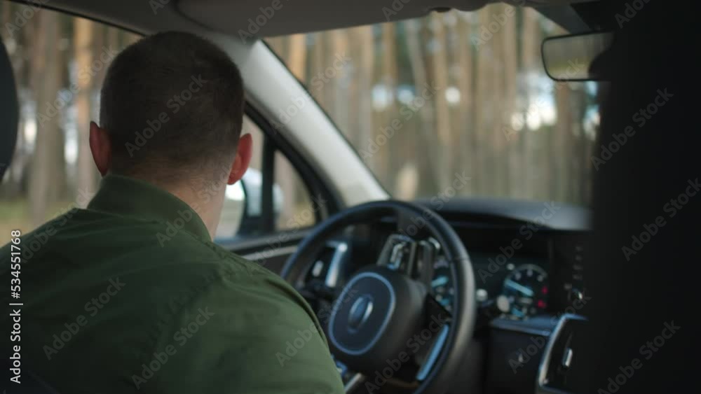 View from the pina man driving a car through the forest View from the pina man driving a car through the forest