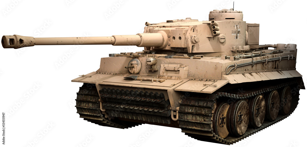 Tiger tank in desert camouflage 3D illustration Tiger tank in desert camouflage 3D illustration