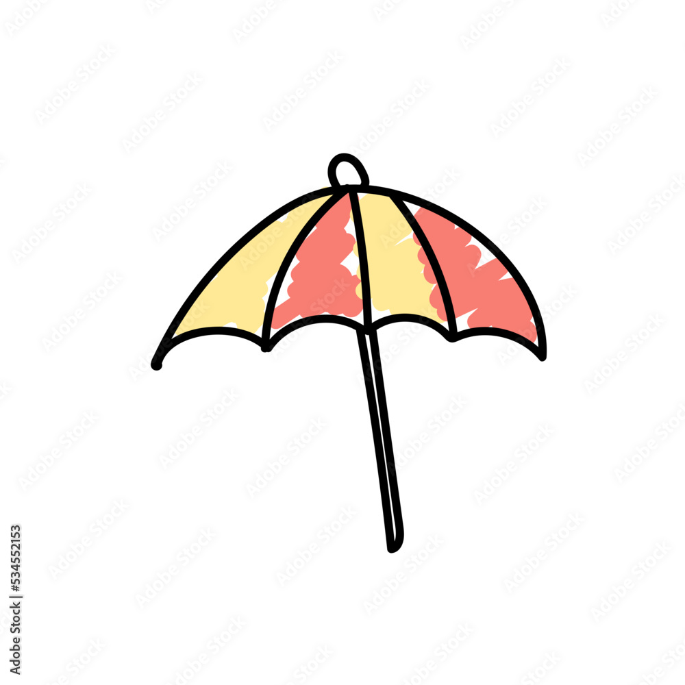 cute rain umbrella childish drawing