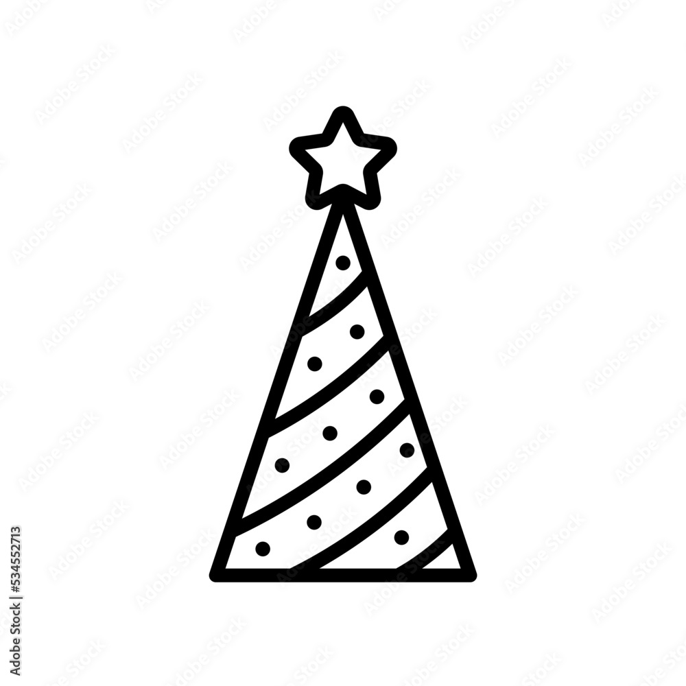 Icono de árbol de navidad con estrella. Ilustración vectorial