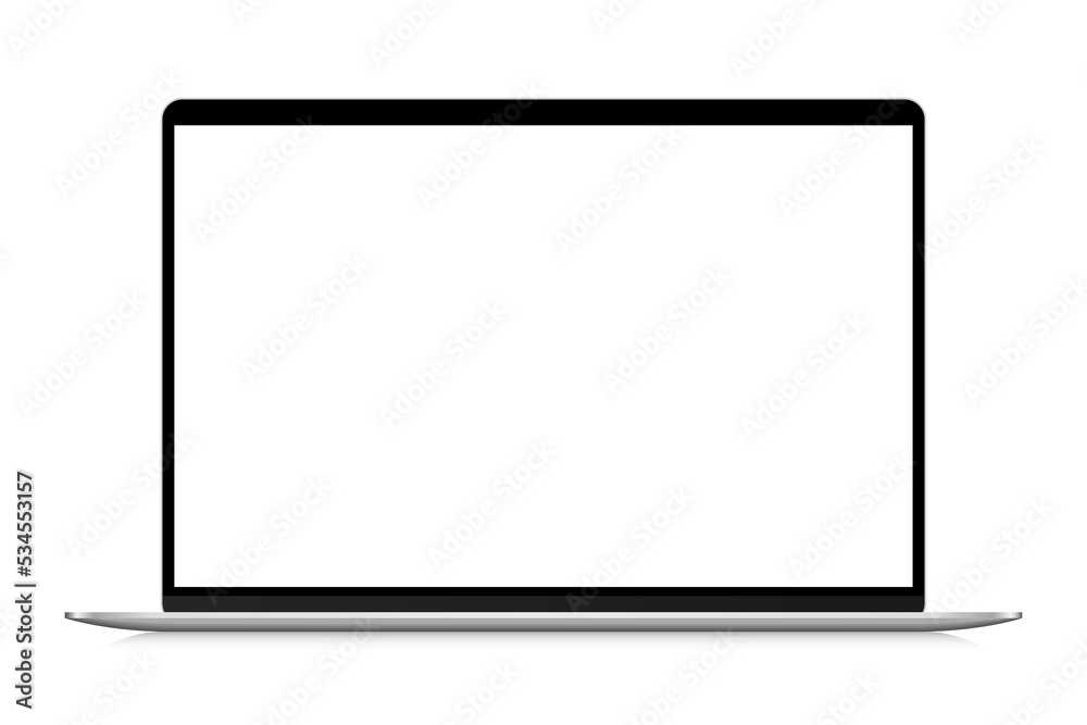 Laptop mockup isolated on white background with transparent screen. Stock royalty free vector illustration. Laptop mockup isolated on white background with transparent screen. Stock royalty free vector illustration.