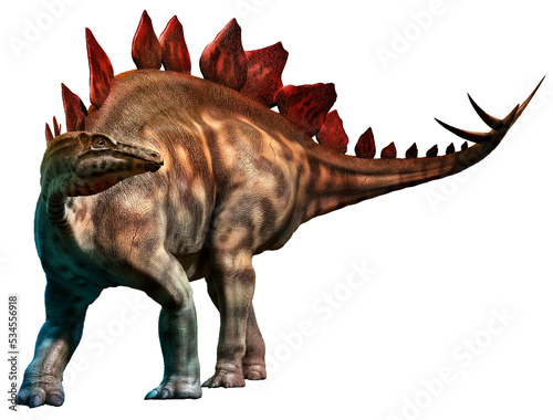 Fototapeta Naklejka Na Ścianę i Meble -  Stegosaurus from the Jurassic era 3D illustration		