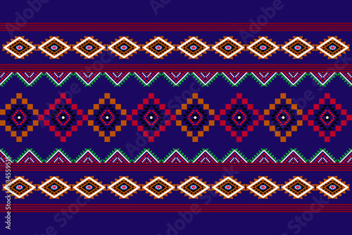 Geometric ethnic oriental seamless pattern traditional Design for background,carpet,wallpaper.clothing,wrapping,Batik fabric,Vector illustration.embroidery style 