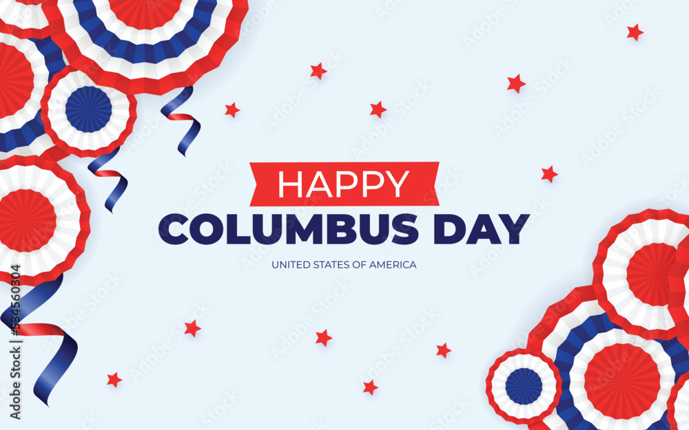 Obraz premium Happy Columbus Day National Usa Holiday