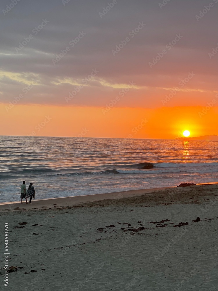 Naklejka premium sunset on the beach