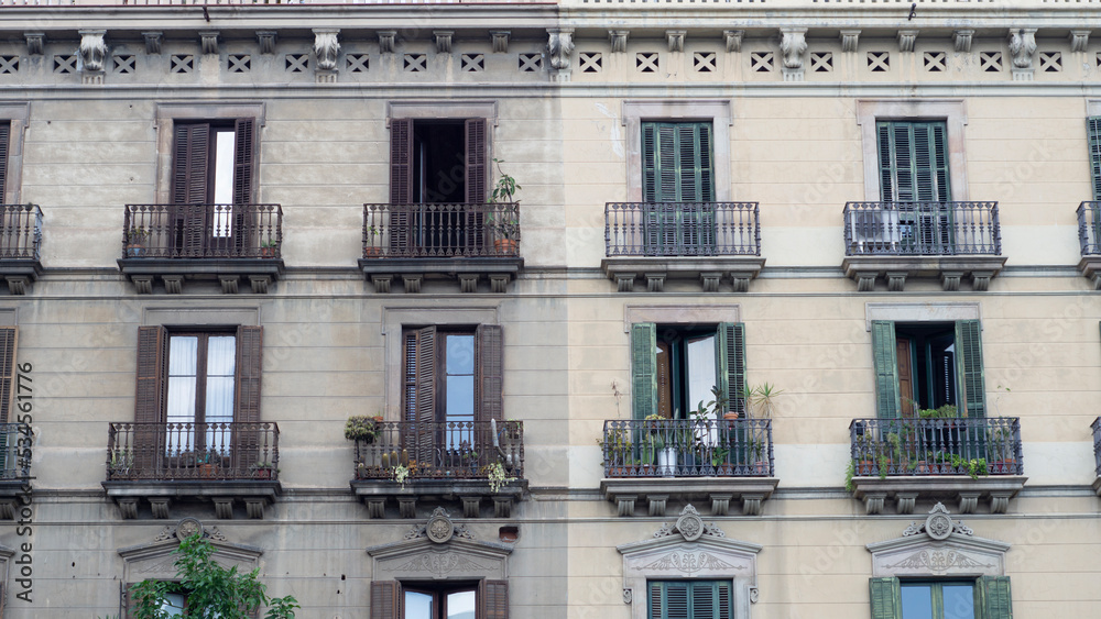 Classic residential building in the city of Barcelona