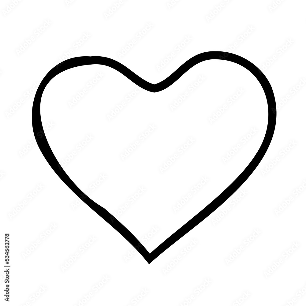 Line art heart with black thin line. PG with transparent background. Line art heart with black thin line. PG with transparent background.