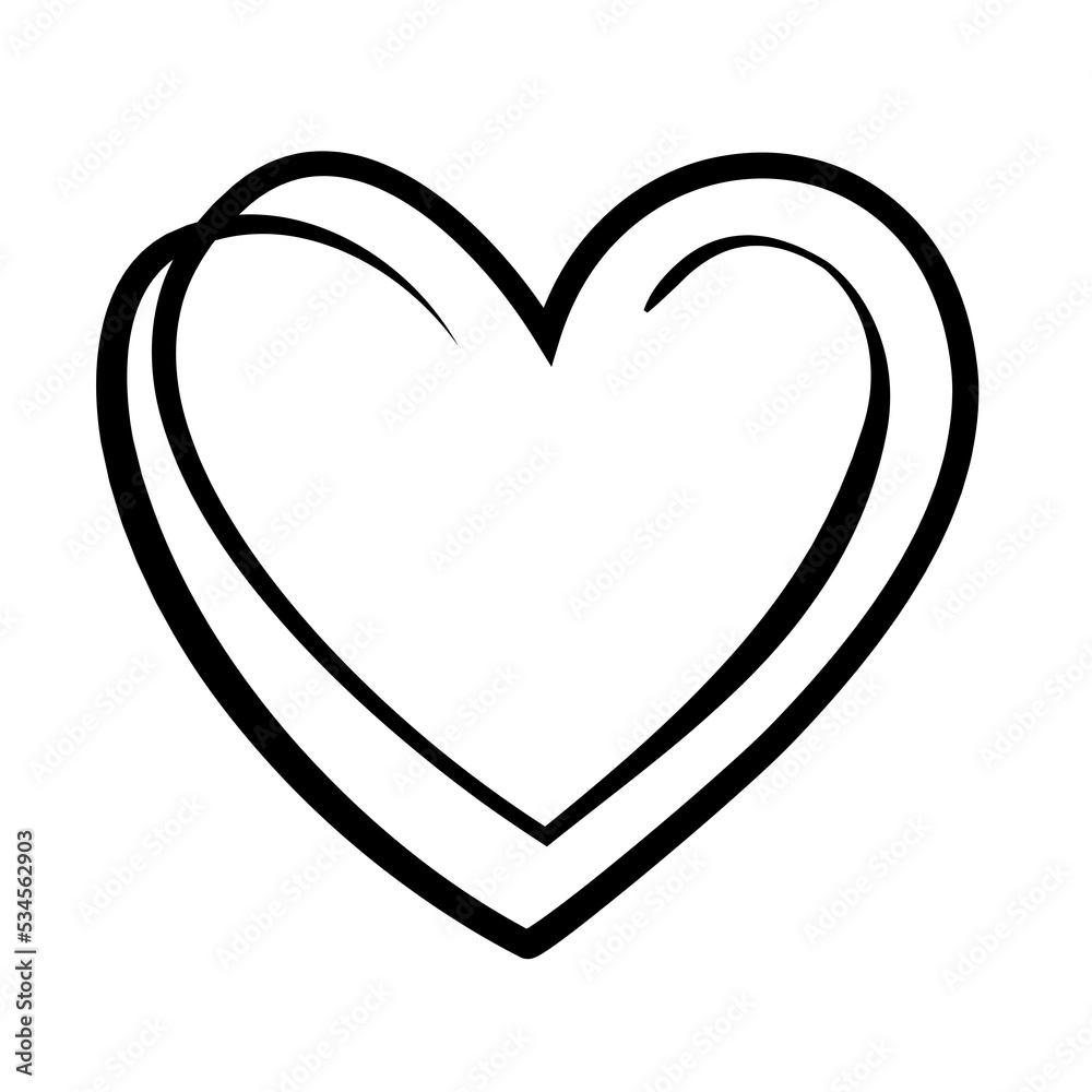 Line art heart with black thin line. PG with transparent background. Line art heart with black thin line. PG with transparent background.