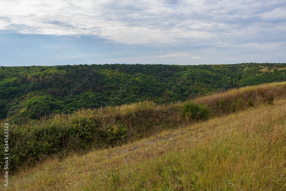 The hilly nature of Eastern Europe. Background with copy space for text, toned The hilly nature of Eastern Europe. Background with copy space for text, toned