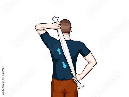 Vectoral exercise illustration for elbow pain (elbow joint). Exercise 6