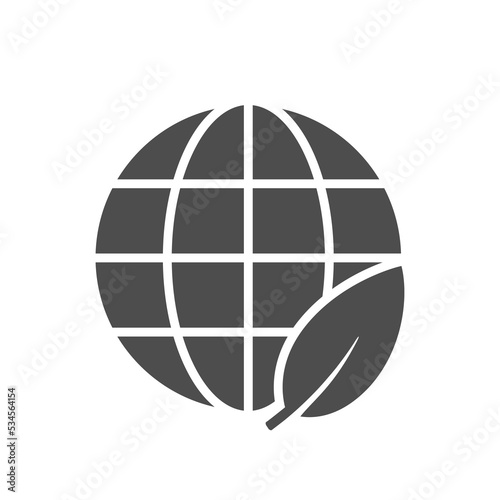 Eco or green world glyph icon
