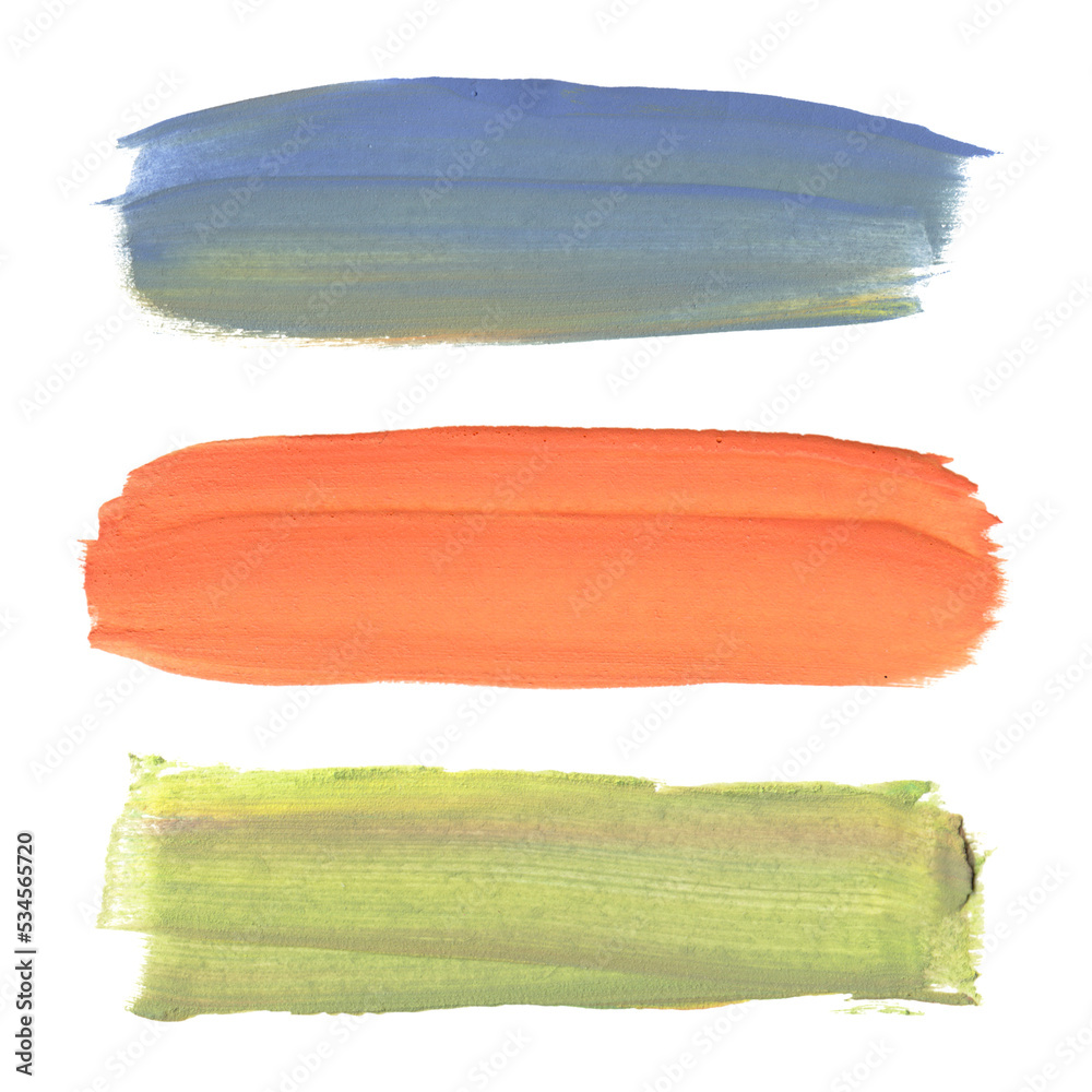 Gouache abstract background for text, green, orange, blue. Paint brush stroke, stain, blot Gouache abstract background for text, green, orange, blue. Paint brush stroke, stain, blot
