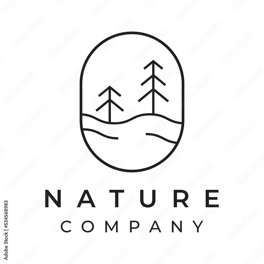 Creative abstract pine tree and pine forest Logo template design isolated background.Logos for badges,business,christmas,brands and natural products. Creative abstract pine tree and pine forest Logo template design isolated background.Logos for badges,business,christmas,brands and natural products.
