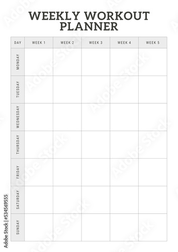 Weekly workout planner