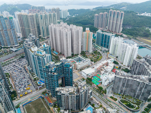 Fototapeta Naklejka Na Ścianę i Meble -  Top view of Hong Kong city