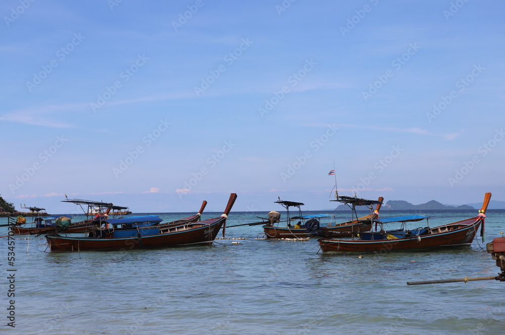 fishing boats in Thailand , sea