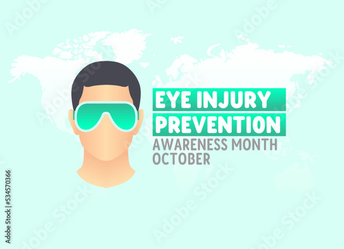 vector graphic of eye injury awareness month good for eye injury awareness month celebration. flat design. flyer design.flat illustration.