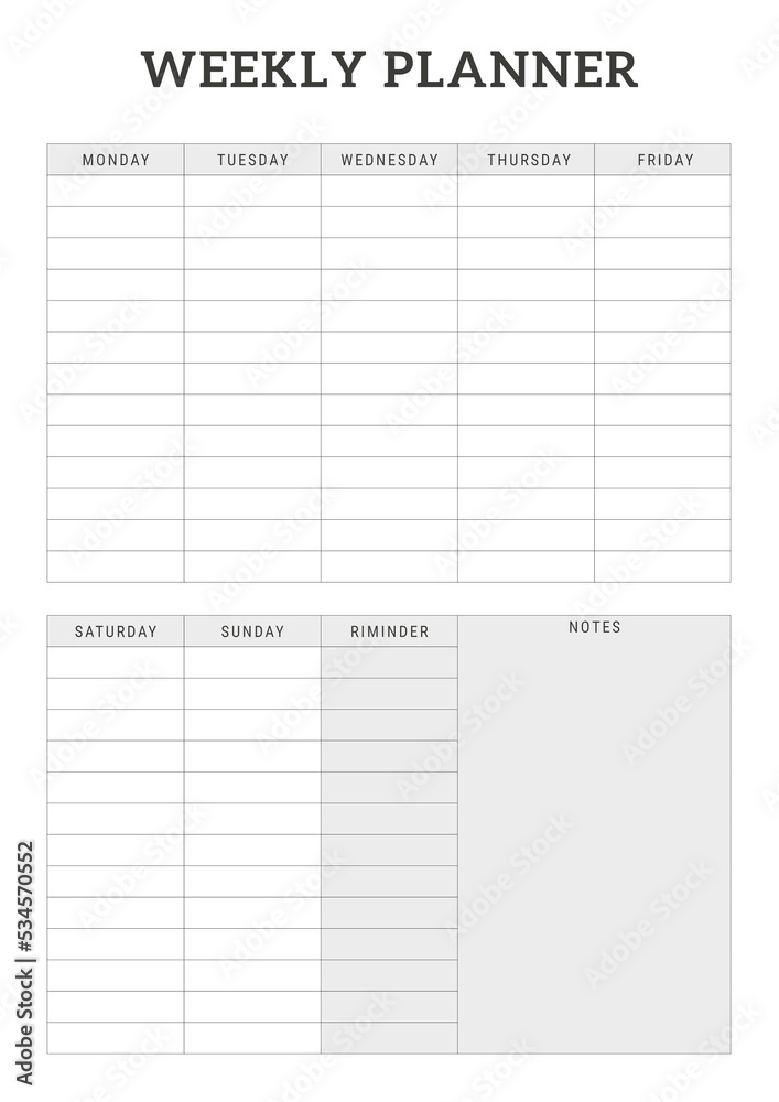 weekly planner weekly planner