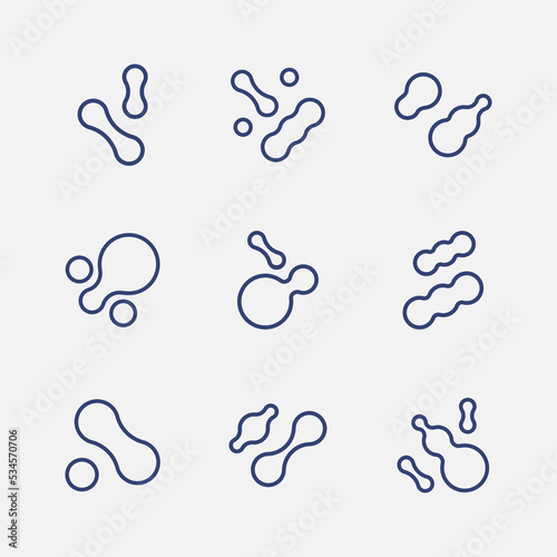 Prebiotic, microbe, lactobacillus linear icon