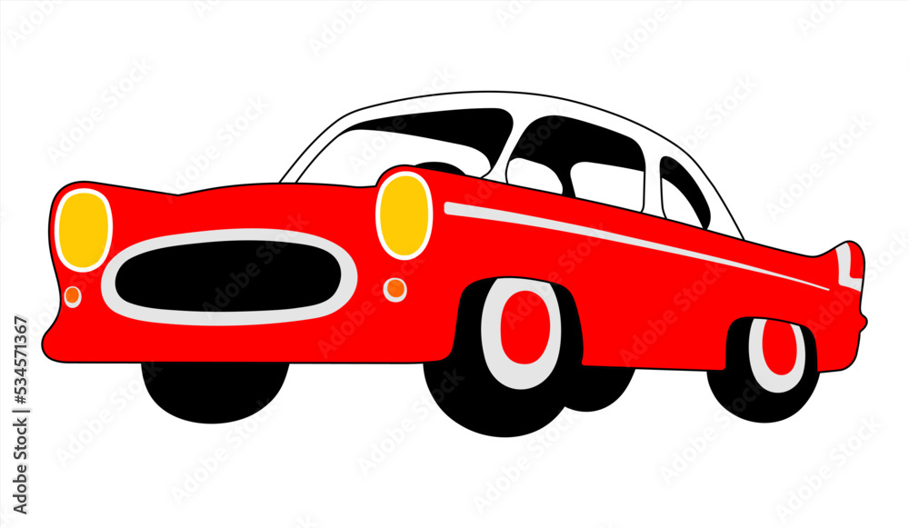 Obraz premium cartoon red car