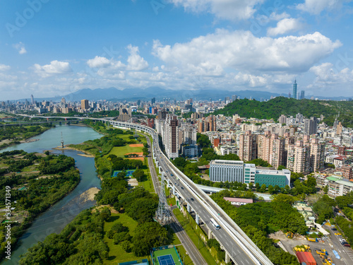 Top view of Taipei city downtown © leungchopan