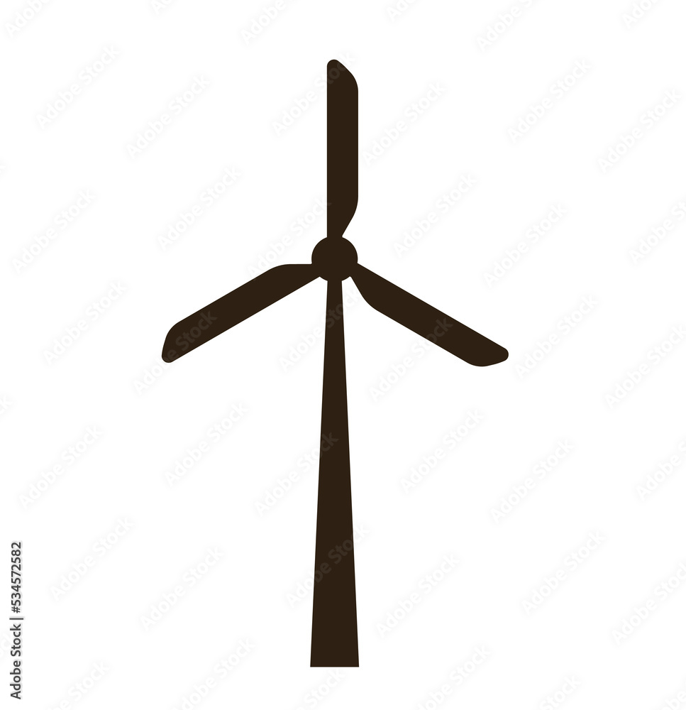 Silhouette of Wind turbine / windmill vector illustration isolated on a white background. Silhouette of Wind turbine / windmill vector illustration isolated on a white background.