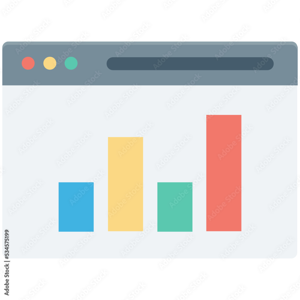 Bar Graph Colored Vector Icon