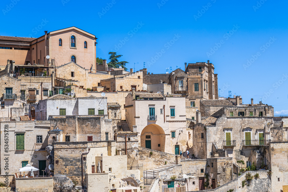 Sassi in der Altstadt von Matera in der Basilikata in Süditalien