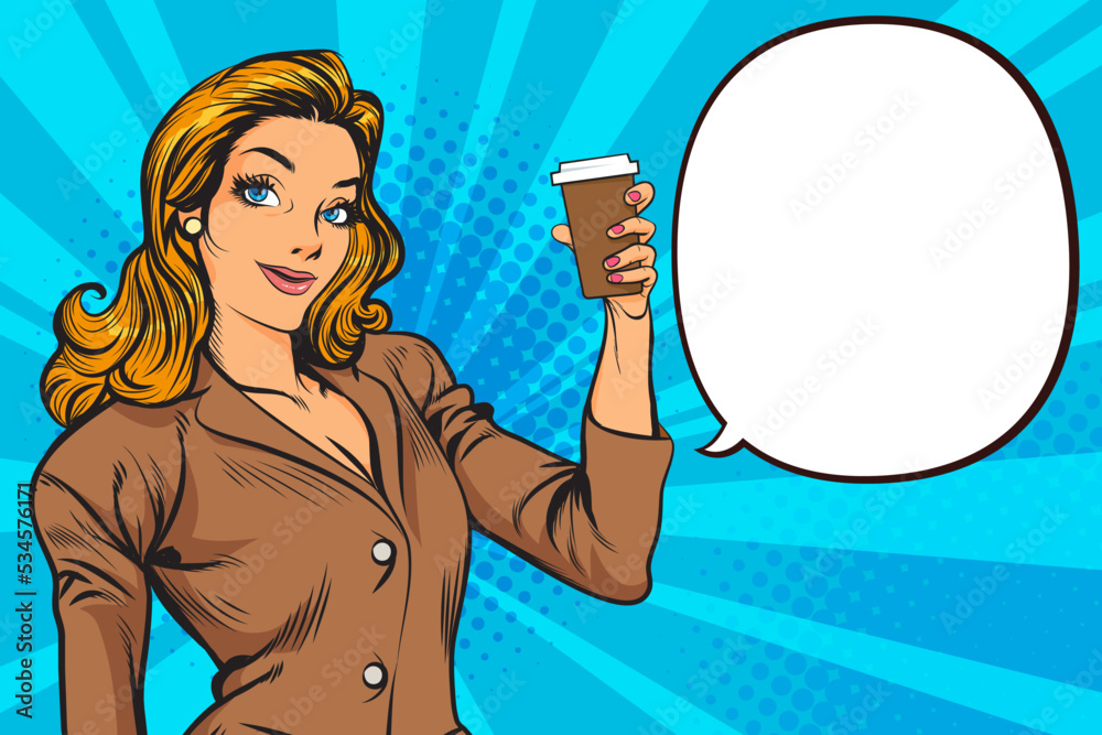 surprised Beautiful young woman show drink beverage coffee 9 surprised Beautiful young woman show drink beverage coffee 9