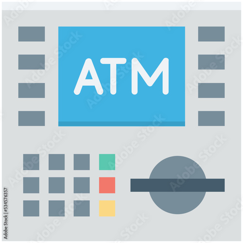 Atm Machine Colored Vector Icon