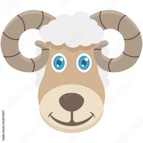 Mountain Goat Colored Vector Icon