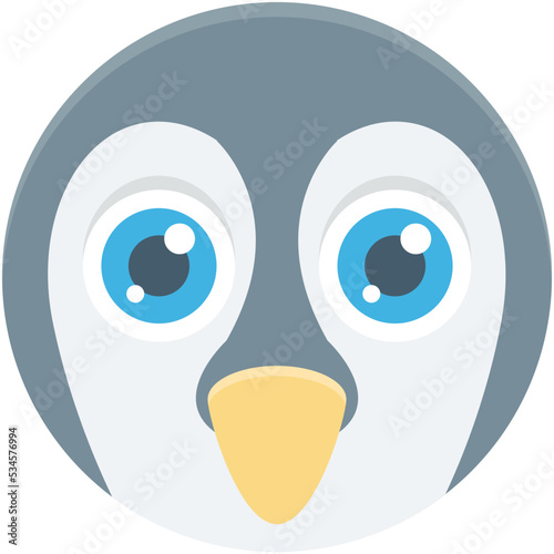 Penguin Colored Vector Icon