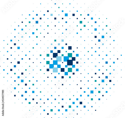 Abstract backdrop with squares of different scales and shades of blue colour. Vector illustration