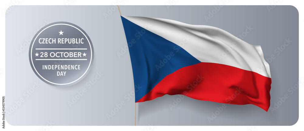 Czech republic independence day vector banner, greeting card Czech republic independence day vector banner, greeting card