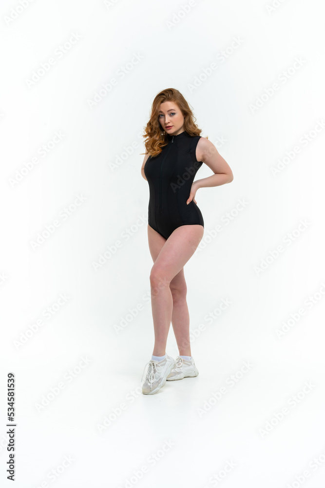 model size posing bodysuit on white background model size posing bodysuit on white background