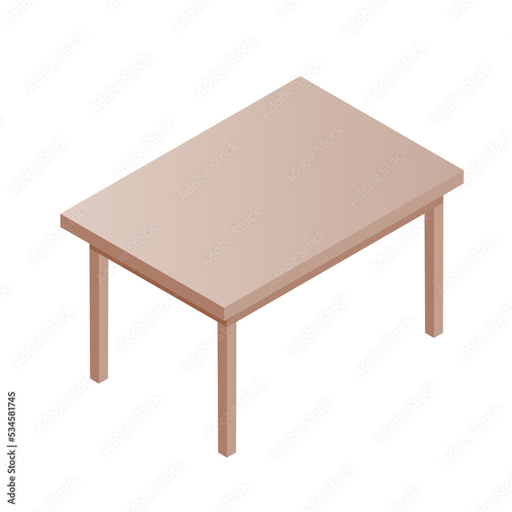 Furniture isometric illustration. PNG with transparent background. 