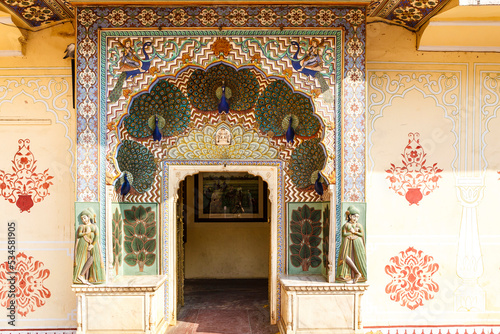 Peacock Gate, City Palace; Jaipur, Rajasthan, India, Asia