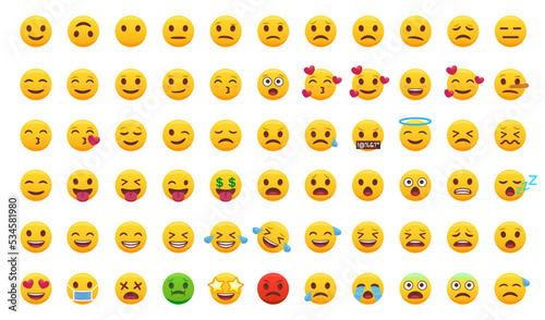 smileys emoticons vector set. Vector illustration
