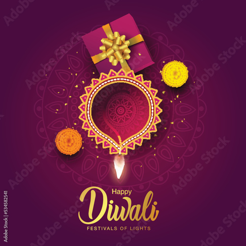 Printhappy Diwali. Indian festivals of light with Diwali elements. vector illustration design.