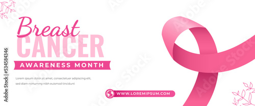 Breast cancer awareness month horizontal banner template design