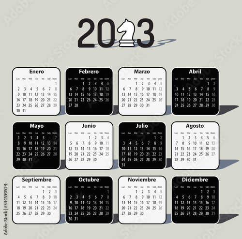 Chess calendar for 2023