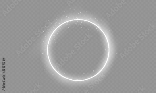 Glowing trail effect on transparent background. Modern magical magic circle with runes.Fire portal.Decor elements for a magic doctor, shaman, medium.