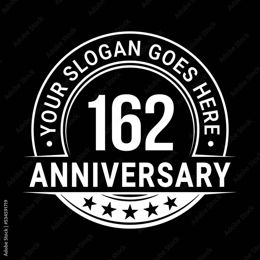 Fototapeta premium 162 years anniversary logo design template. Vector illustration