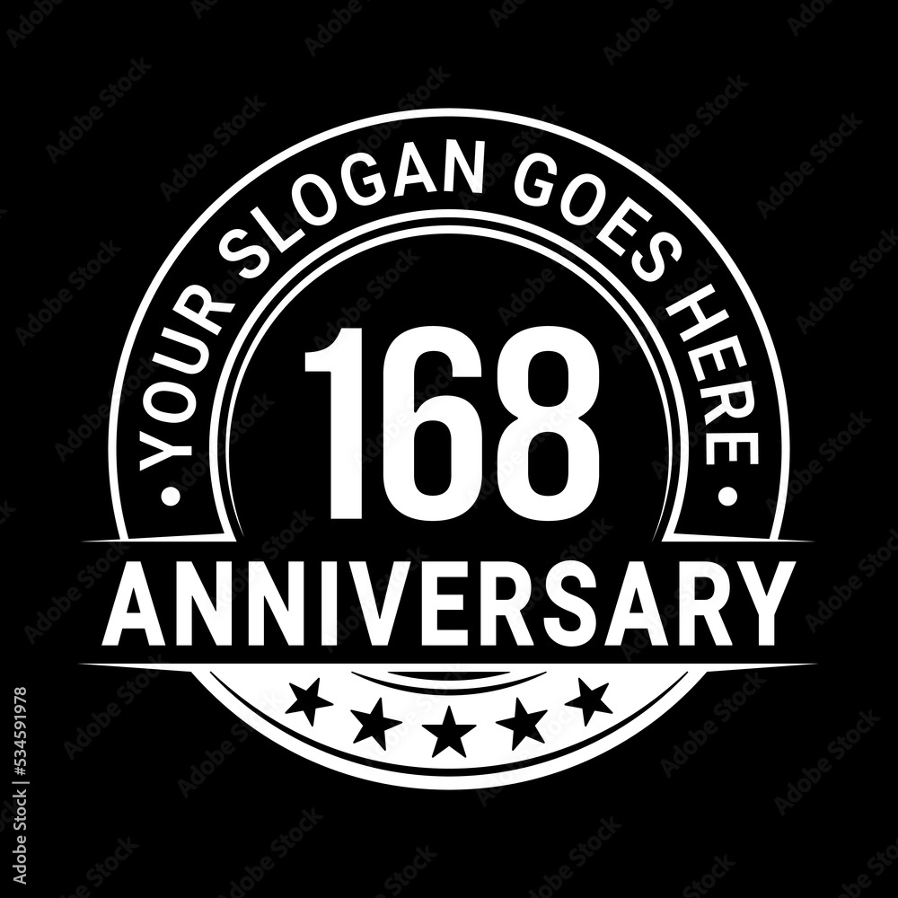 Fototapeta premium 168 years anniversary logo design template. Vector illustration